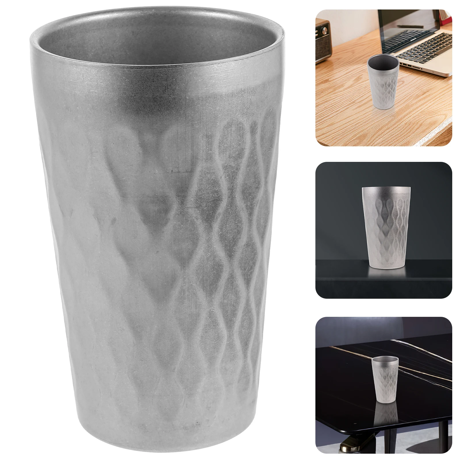 

Retro Cup Stainless Steel Juice Cup 350ml Camping Travel Drink Water Mug Safe Kitchen Barware