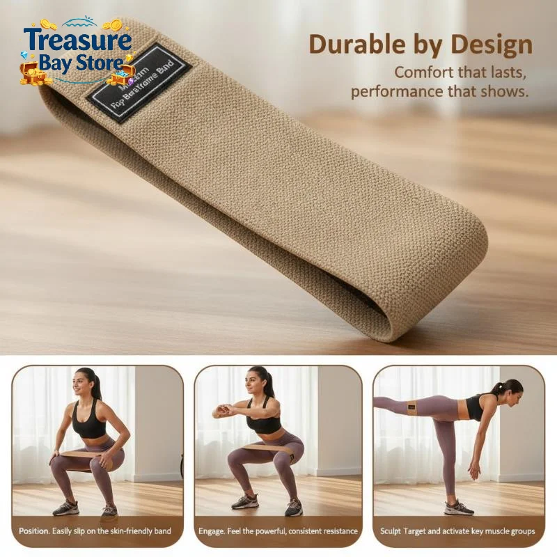 Fabric Booty Resistance Bands 8CM Wide Non‑Rolling Hip Exercise Bands 3 Levels Strength For Glute Leg Training Home Gym Fitness