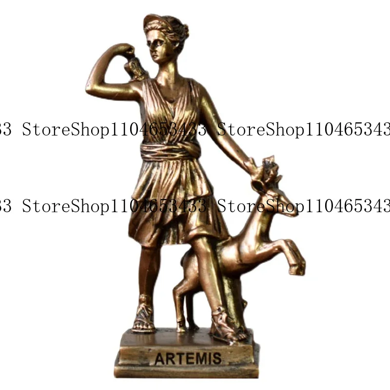 Escultura Artemis de diosa de caza de luna, decoración de bar retro europea, accesorios para fotos, estatua de resina de diosa griega antigua, regalos de decoración del hogar