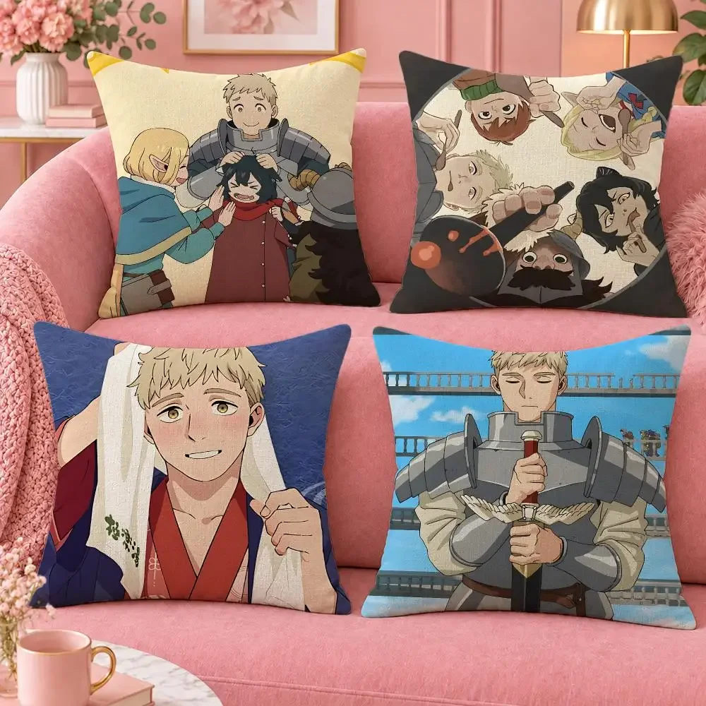 Fantasy Delicious in Dungeon Cushion Cover Cute Cartoon Throw Pillow Cover Soft Plush Cushion Cover Sofa Bedroom Home Decor