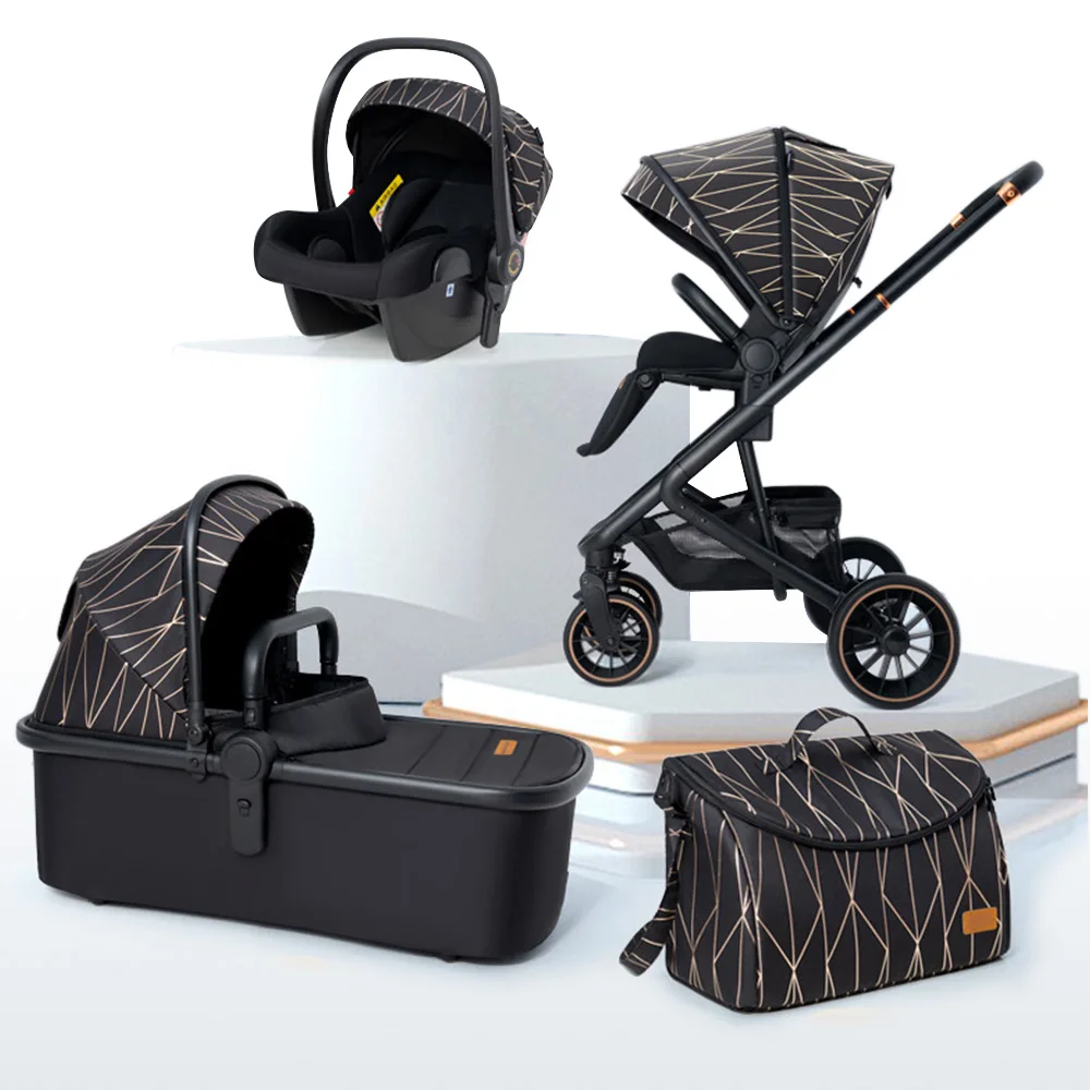 Poussette Kinderwagen Stroller Baby Pram Carriage 3 In 1 Foldable Baby Stroller 3 In 1 With Car Seat