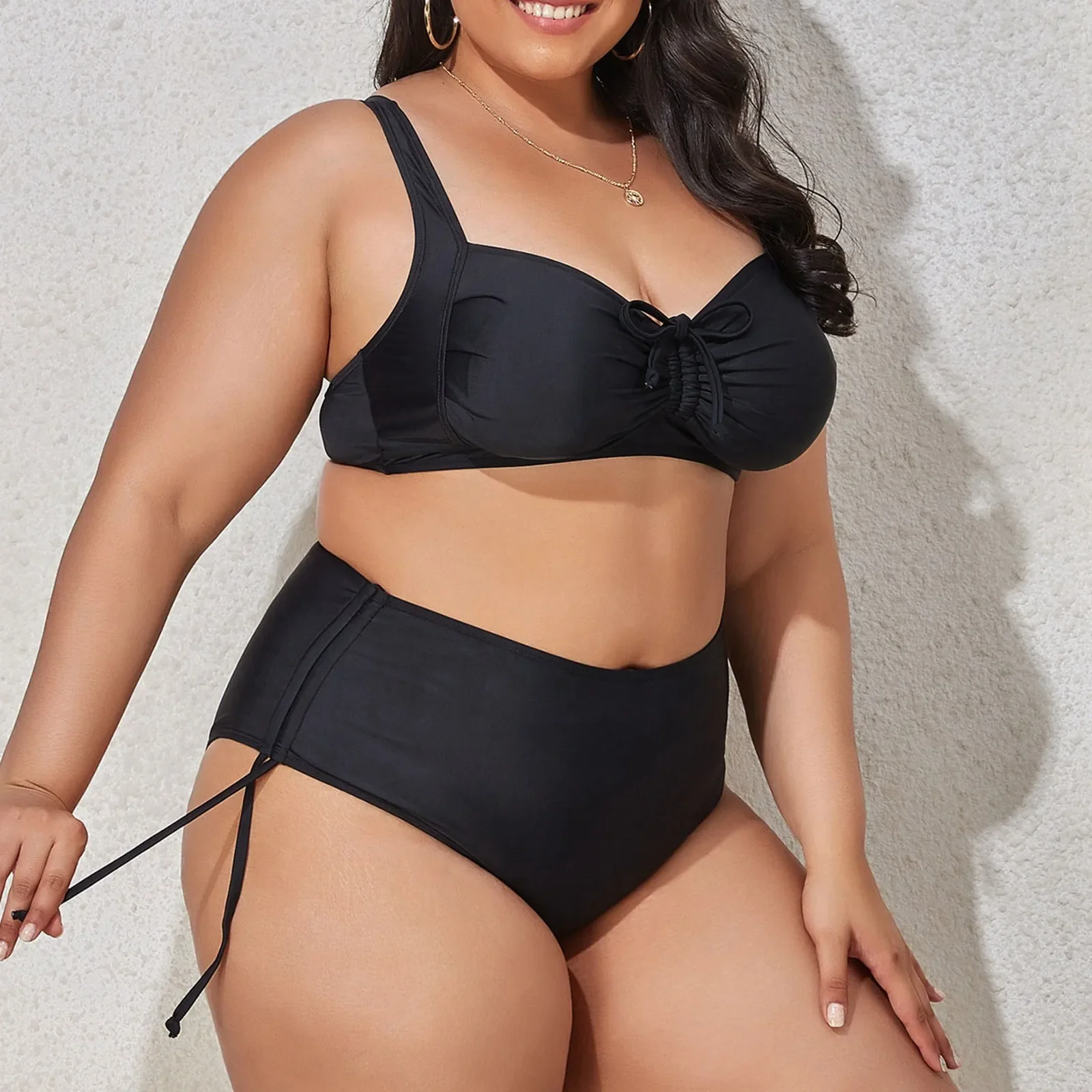 女性の夏のビキニセットブラジル女性のプラスサイズのセクシーなビキニセット調節可能なタイダイホルターボディスーツプッシュアップ水着