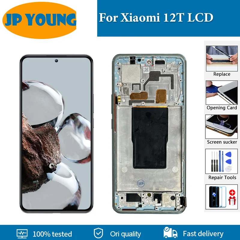 

6.67''AMOLED For Xiaomi 12T LCD Display Touch Screen Digitizer Assembly For xiaomi 12t LCD 22071212AG Display Replacement Parts