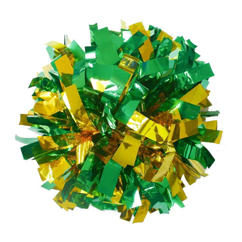 

Metal Color Cheerleader Pompoms, Game Sports Cheerleading Supplies, High Quality, Free Combination, Rings Handle, 32cm, 10Pcs