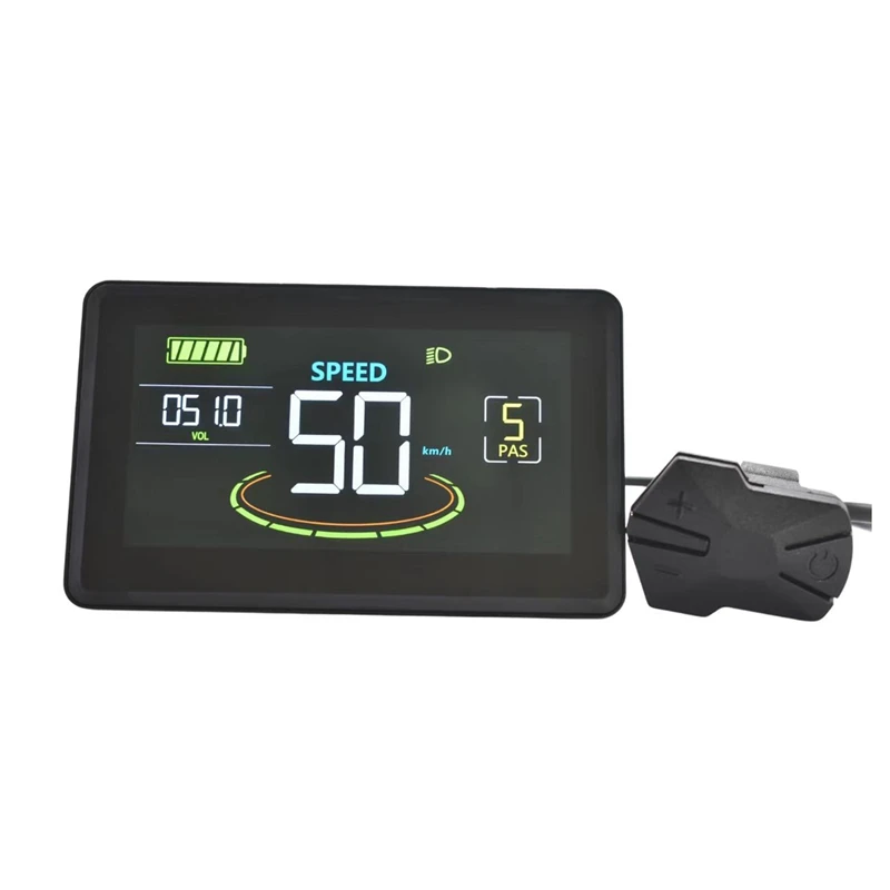 H6C Electric Bike LCD Display Meter 24V-60V E Scooter LCD Panel Color Screen With USB UART For Electric Bike