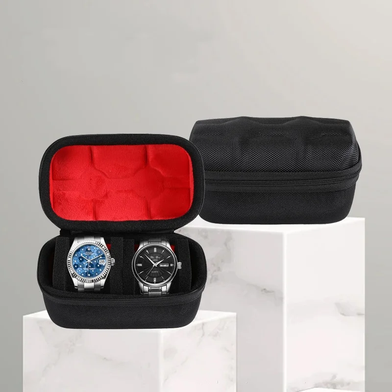 

Pu Velvet Watch Organizer Shockproof Mechanical Watch Case Travel Zipper Bag Protective Portable Watch Pouch For Travel Jewelry