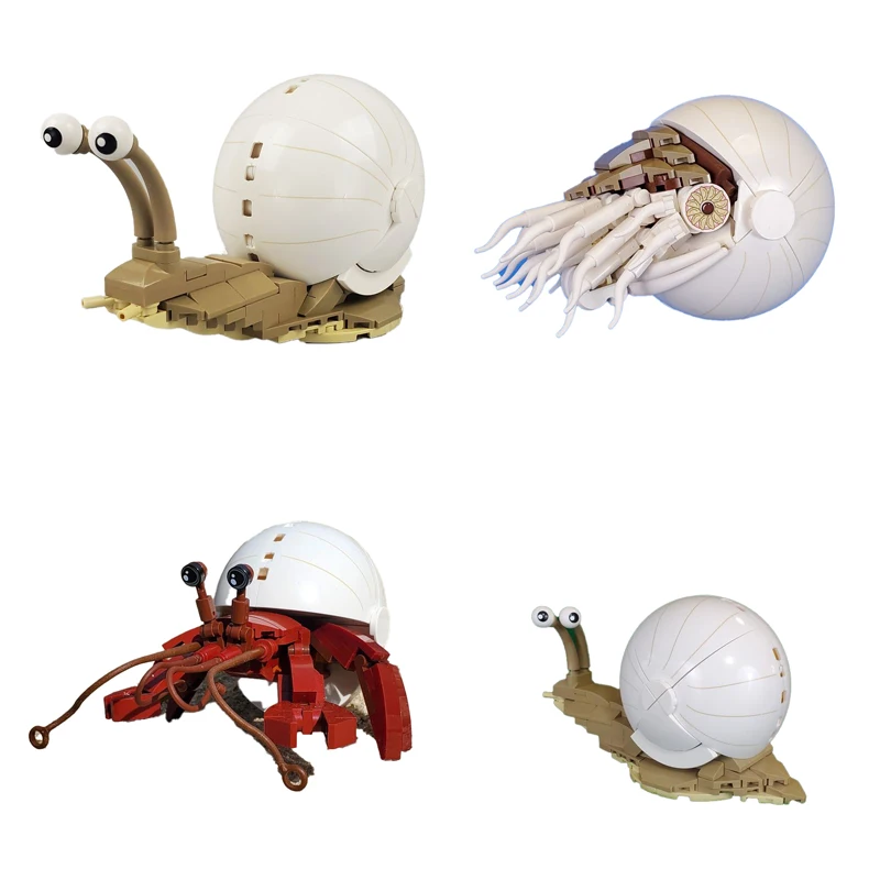 

Sea Creatures Shellfish Series MOC Nautilus Hermit Crab Creativity Building Blocks Model Children's Enlightenment Education Toys