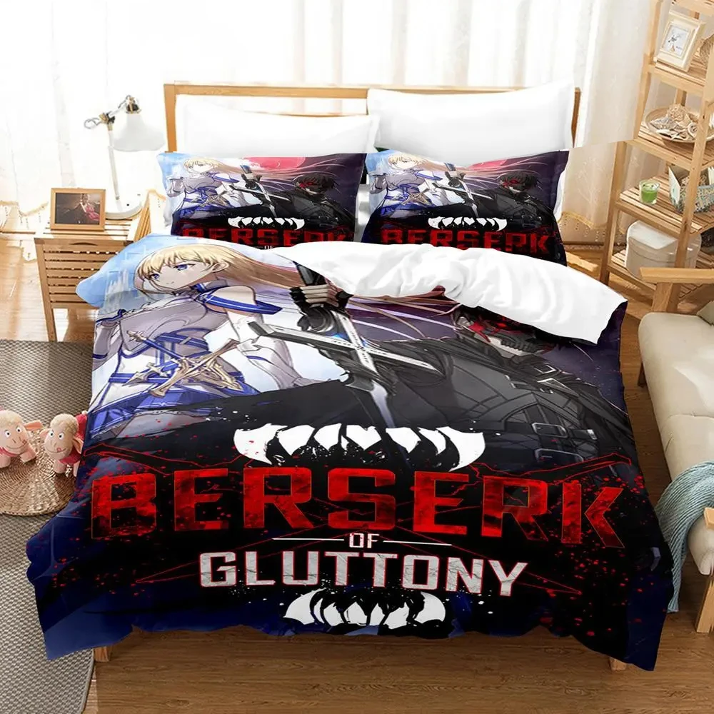 Imagem -02 - Anime Print Conjunto de Cama para Adultos Capa de Edredão Cobertor Fronha Duplo Gêmeo Rei Meninos Meninas Quarto Berserk3d