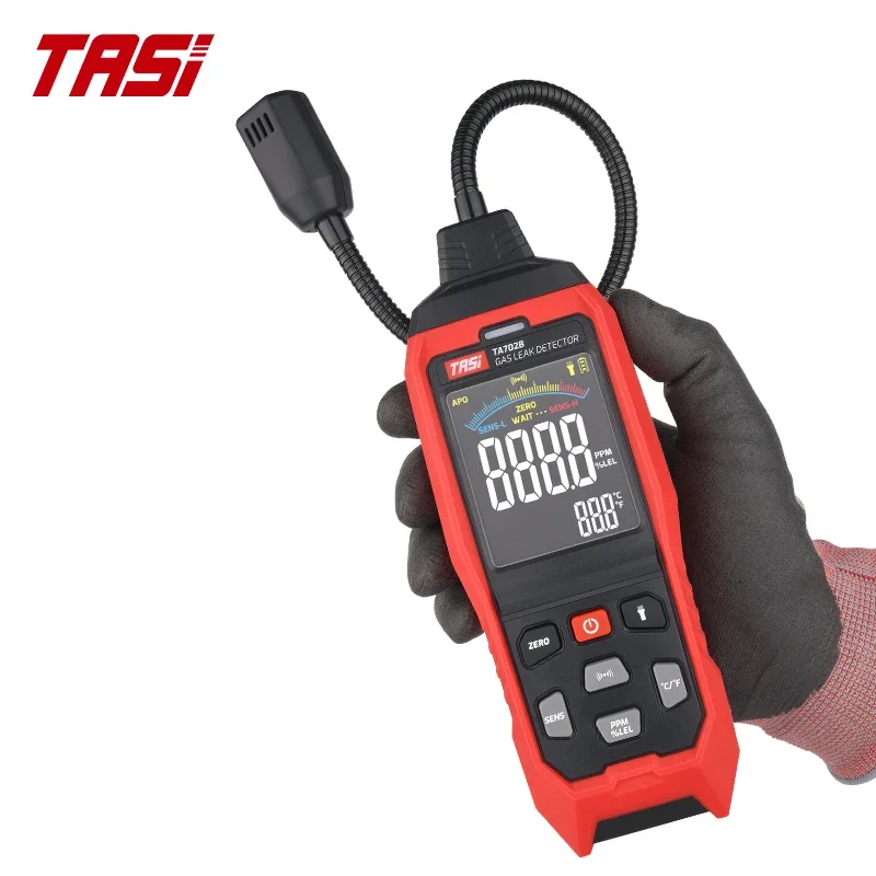 TASI TA702A TA702B Gas Leak Detector Propane CO Hexane Methane Combustible Flammable Natural Tester Gas Analyzer 9999 PPM 20 LEL