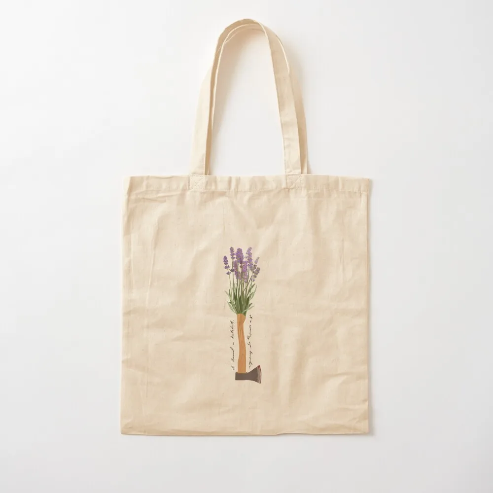 I Buried a Hatchet, It’s Coming Up Lavender Signature Tote Bag tote men's custom screen