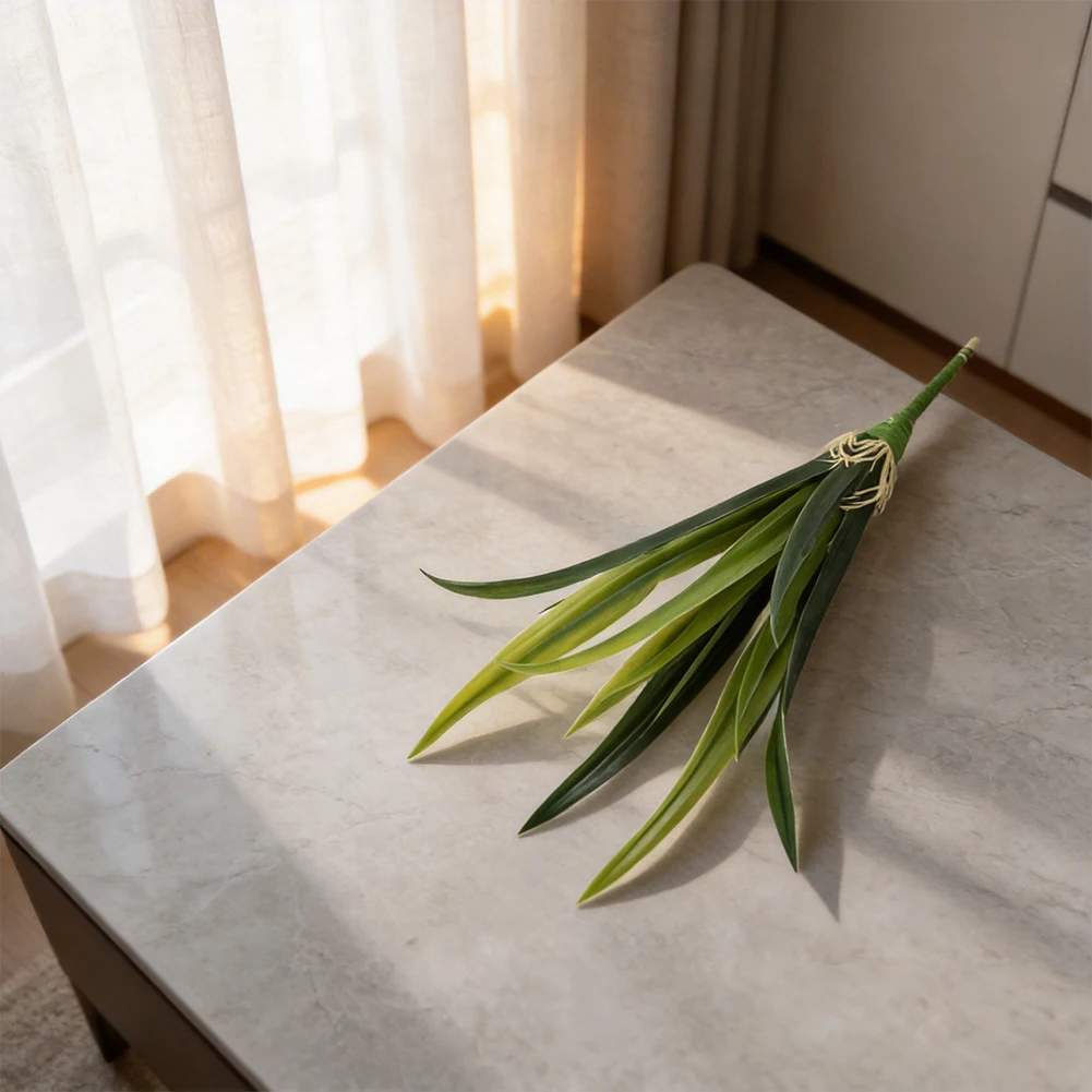 Botanical Orchid Leaves for Accenting Shelves Bookcases and Side Tables with Lightweight Construction and Lifelike Visual Appeal