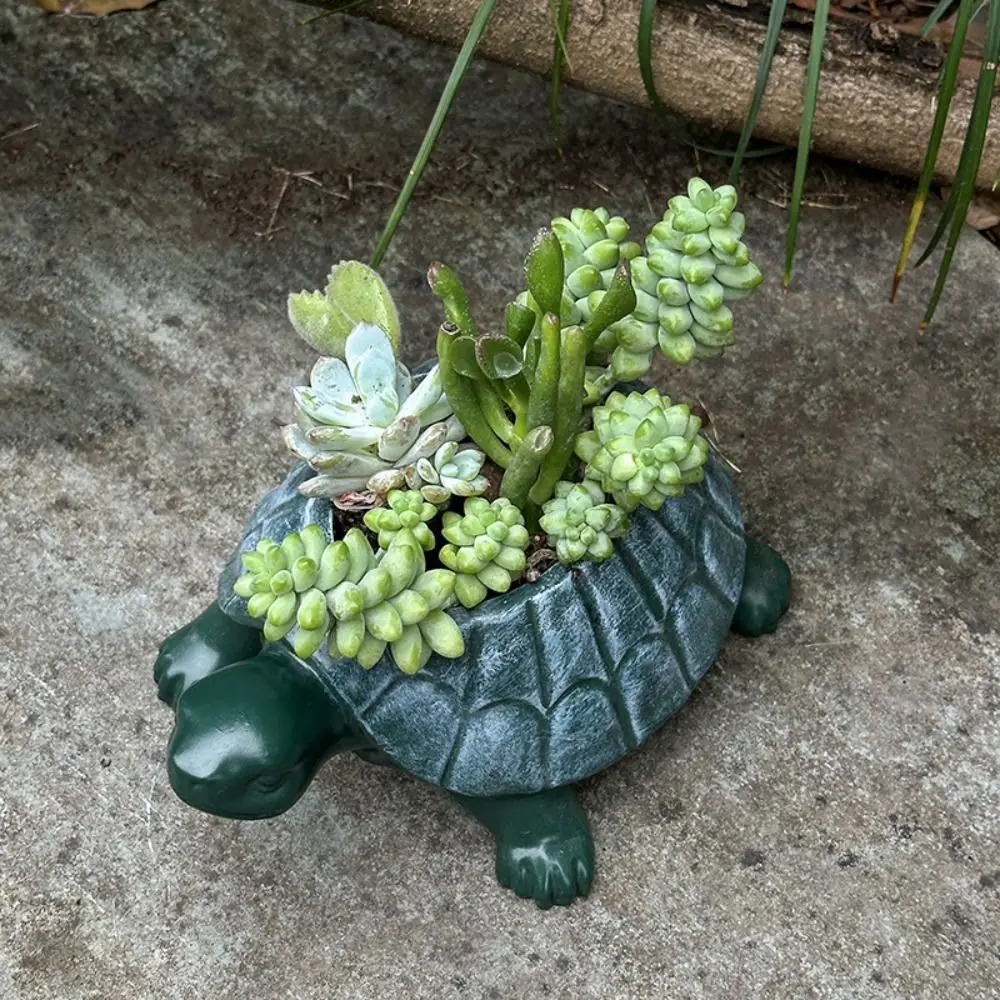 

Creative Turtle Flowerpot Handicraft Cute Animal Ornament Vase Simulated Hydroponic Flower Holder Green Plants Potted