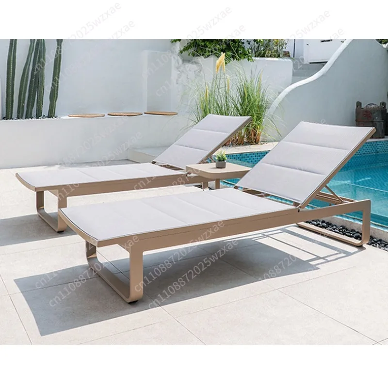Outdoor bed swimming pool waterproof sun protection folding deck chair hotel villa courtyard outdoor garden creative beach chair