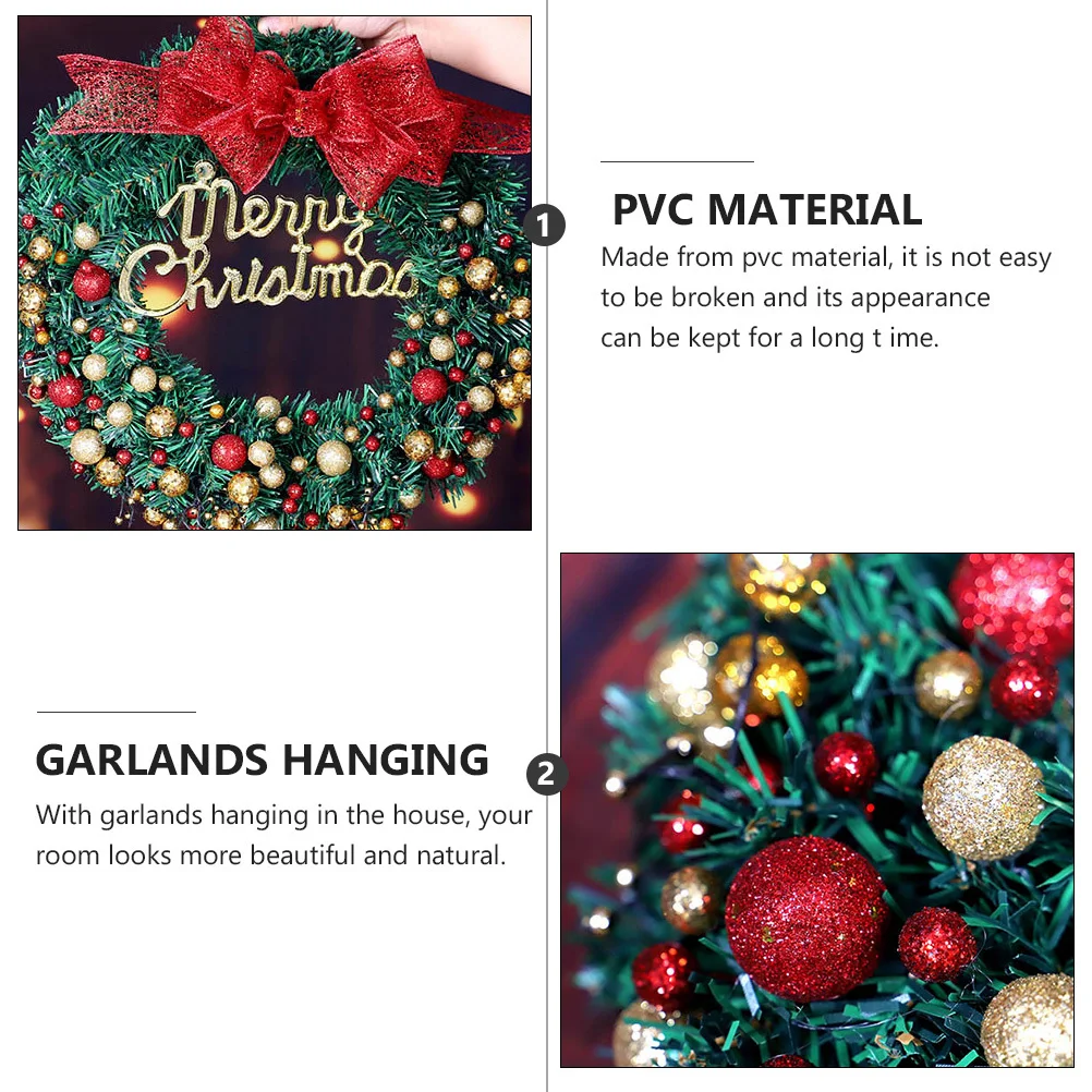 

Sprinkle Powder Ball Wreath Christmas Hanging Ornaments Long-Lasting PVC Home Door Window Garland Holiday Decor Party Supplies