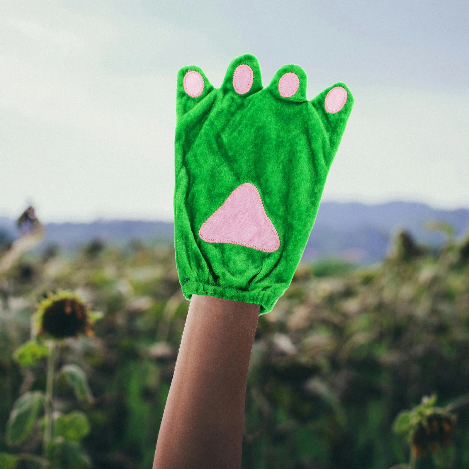 1 Pair Claw Gloves Green Animal Paw Design Soft Stretchy For Halloween Party Performance Cosplay Adults Paw Gloves