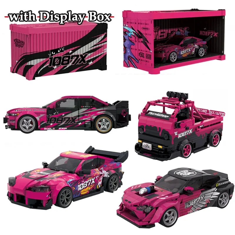 

Speed Car Model Building Blocks with Display Box Super Racing Drift Sports Cars Collectible Vehicle Ornaments MOC Bricks Gifts