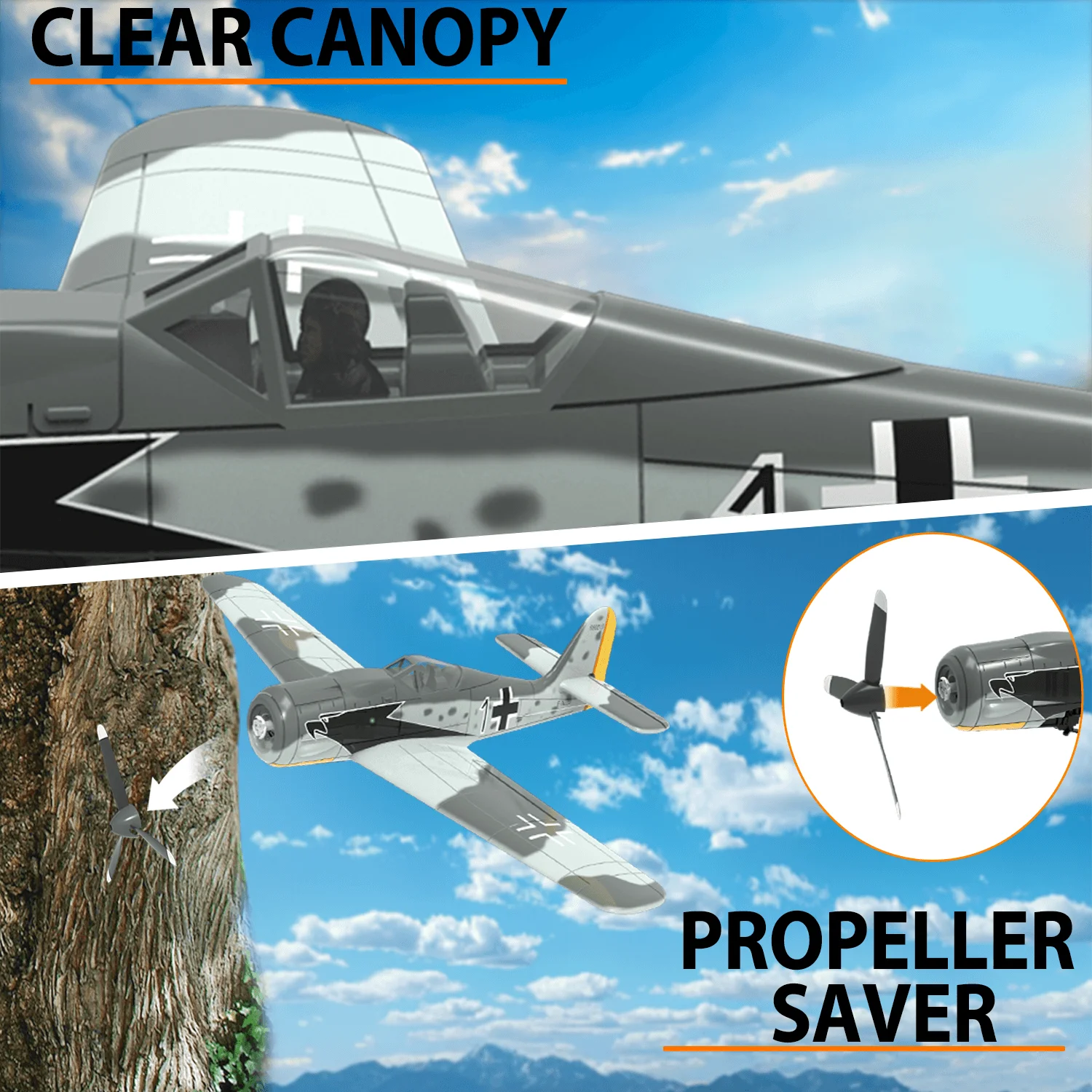 طائرات Volantex RC للبالغين، طائرة مقاتلة RC 4-CH FW190، بهلوانية بمفتاح واحد، ثابتة وآمنة، مناسبة للنشاط الخارجي