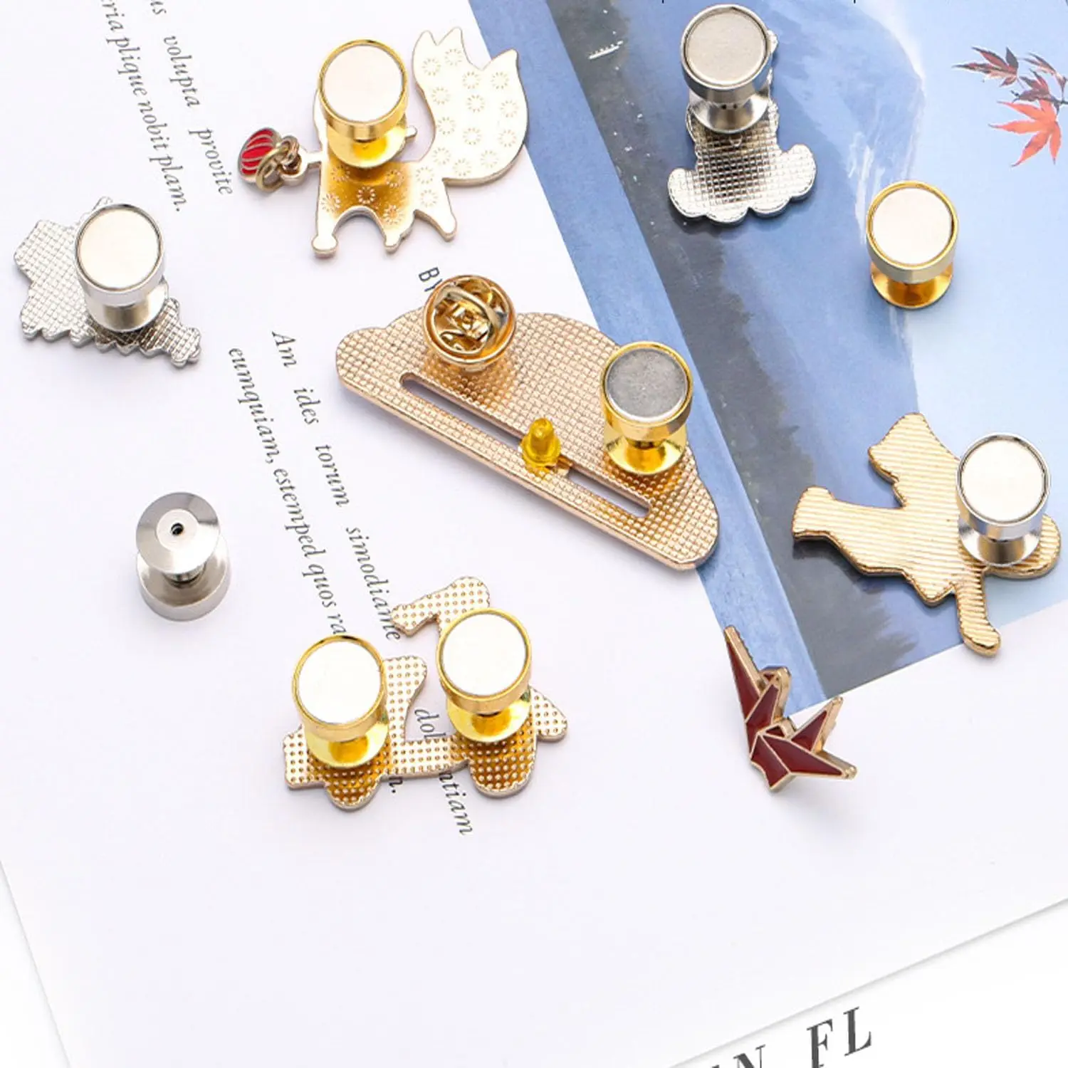 10 Stück Metall-Magnetbroschen-Verschlüsse, Metallnadel-Schnallen, praktisch für DIY-Broschen, Abzeichen, Schmuckherstellung und Zubehör. – Detail 4