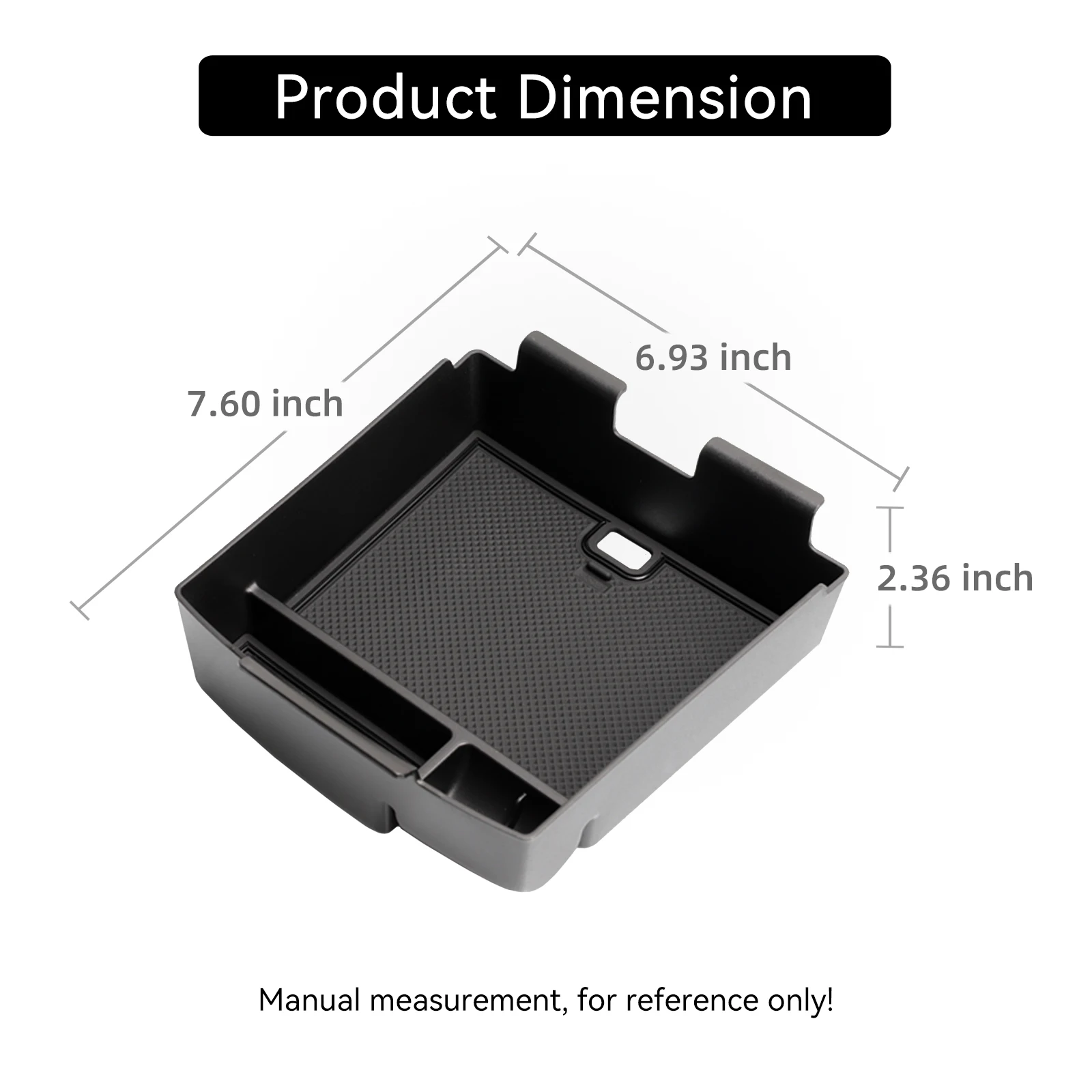 Smabee for Hyundai Tucson Hybrid 2025 2026 （Column Shift Version）ABS Center Console Armrest Storage Tray Car Accessories Black