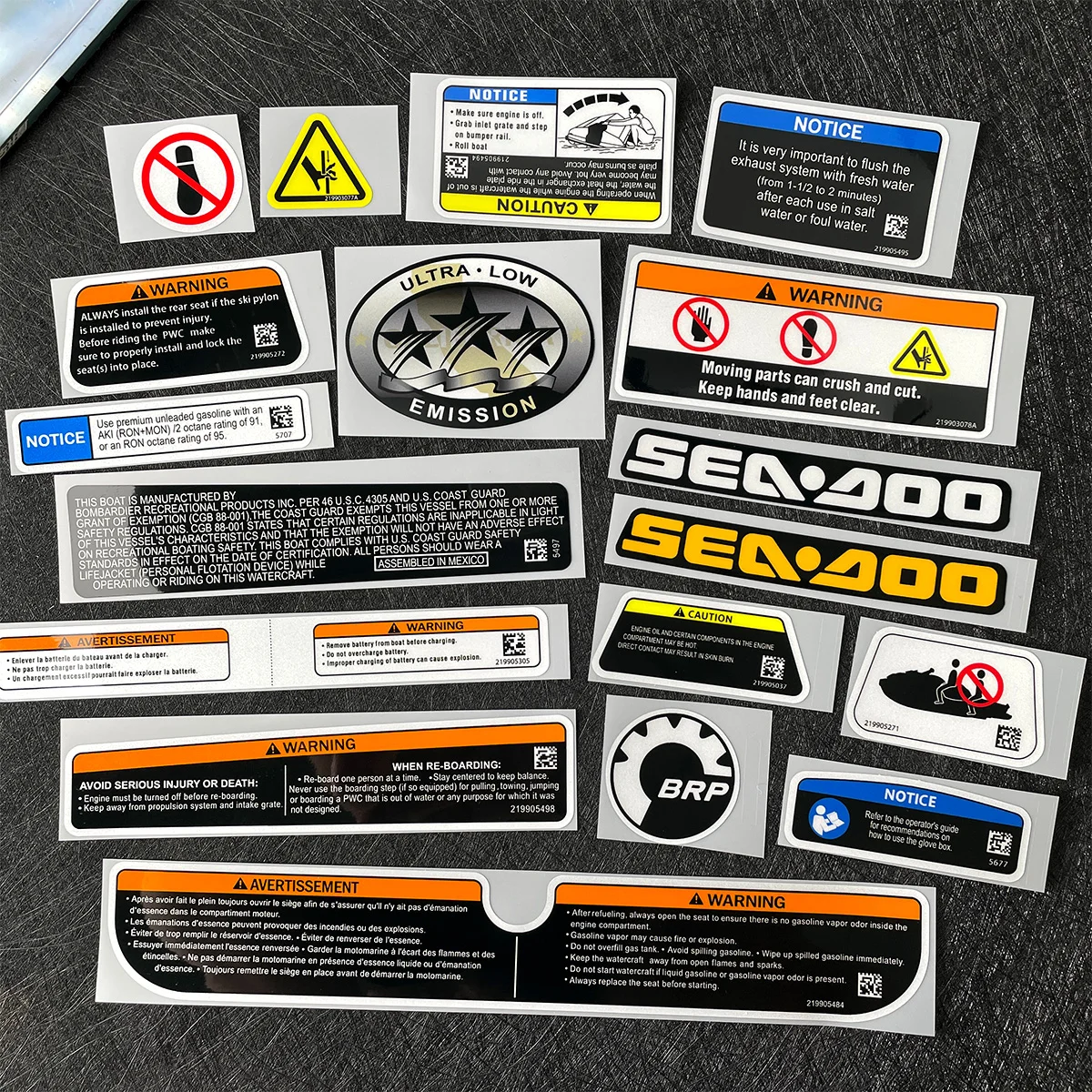 Para brp sea-doo Spark-300 adesivo de advertência seadoo spark300 jet ski reflexivo acessórios à prova dwaterproof água
