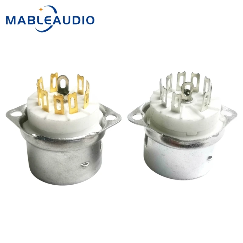 5PCS GZC9-F-A/GZC9-F-B Audio Power Amplifier Tinned And Gold-plated Ceramic Material 9-pin Electronic Tube Holder