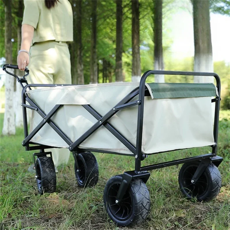 Large Capacity Cargo Storage Pouch Folding Camping Side Bag Foldable Trolley Cart Side Pocket Outdoors