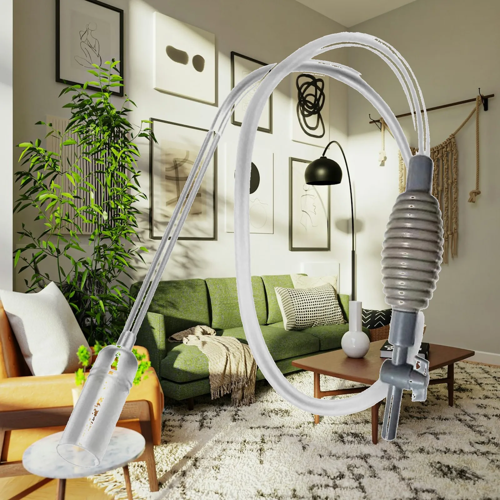 Aquarium Siphon Vacuum Cleaner Gravel Fish Tank Water Changer Sand Extractor Sludge Remover Soft Rubber