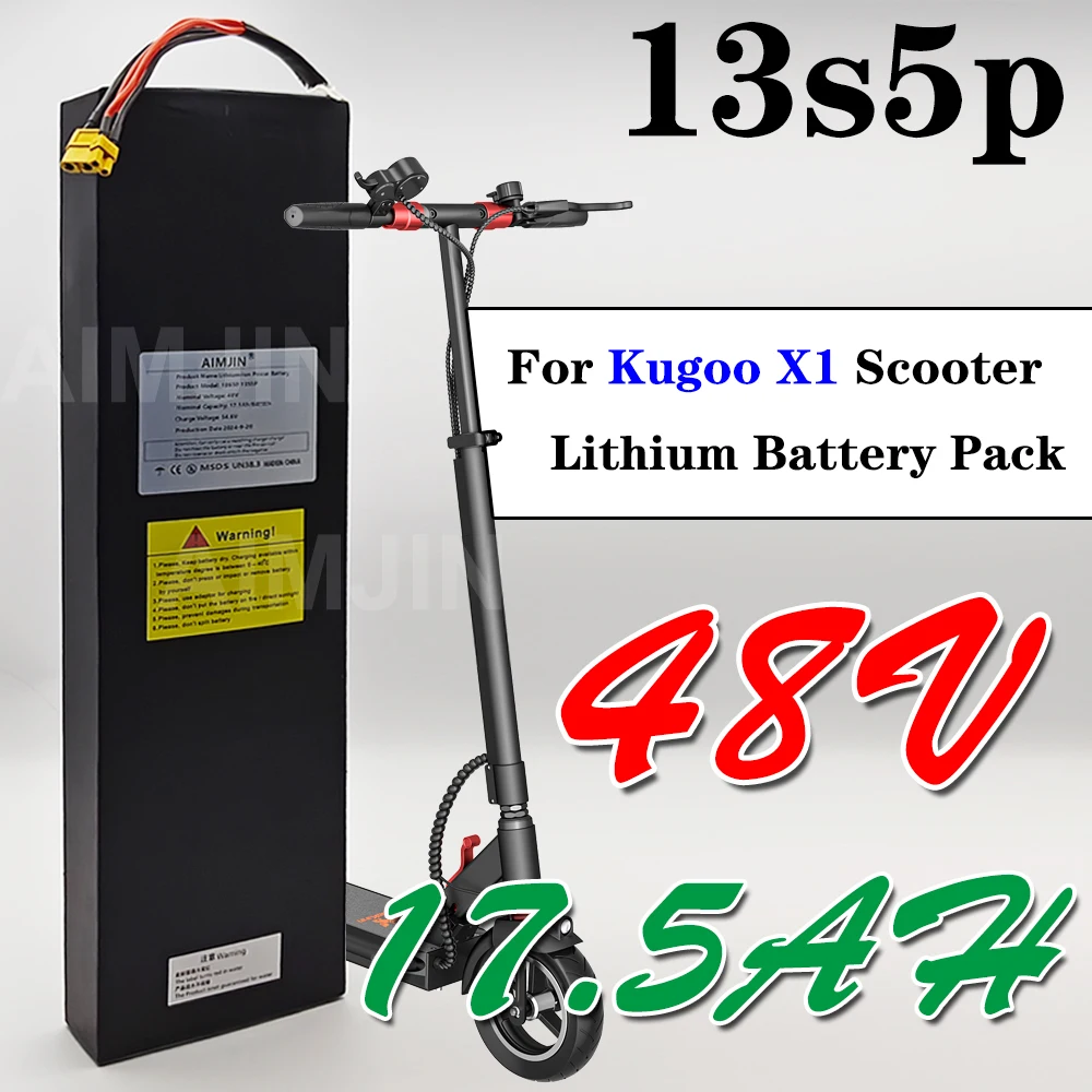 48V scooter battery 17500mAh for Kugoo X1/X1Plus scooter 13s5p lithium battery pack with BMS