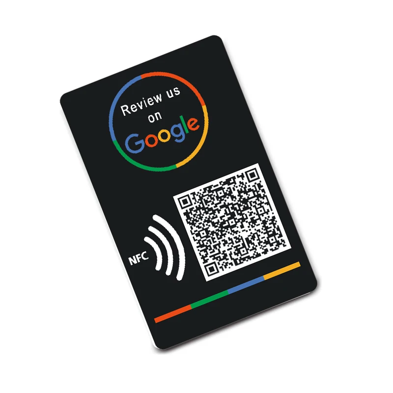 Personalized Printing NFC Google Review Cards with QR Code for Android/iPhone Tap URL Writing Social Business Review Cards