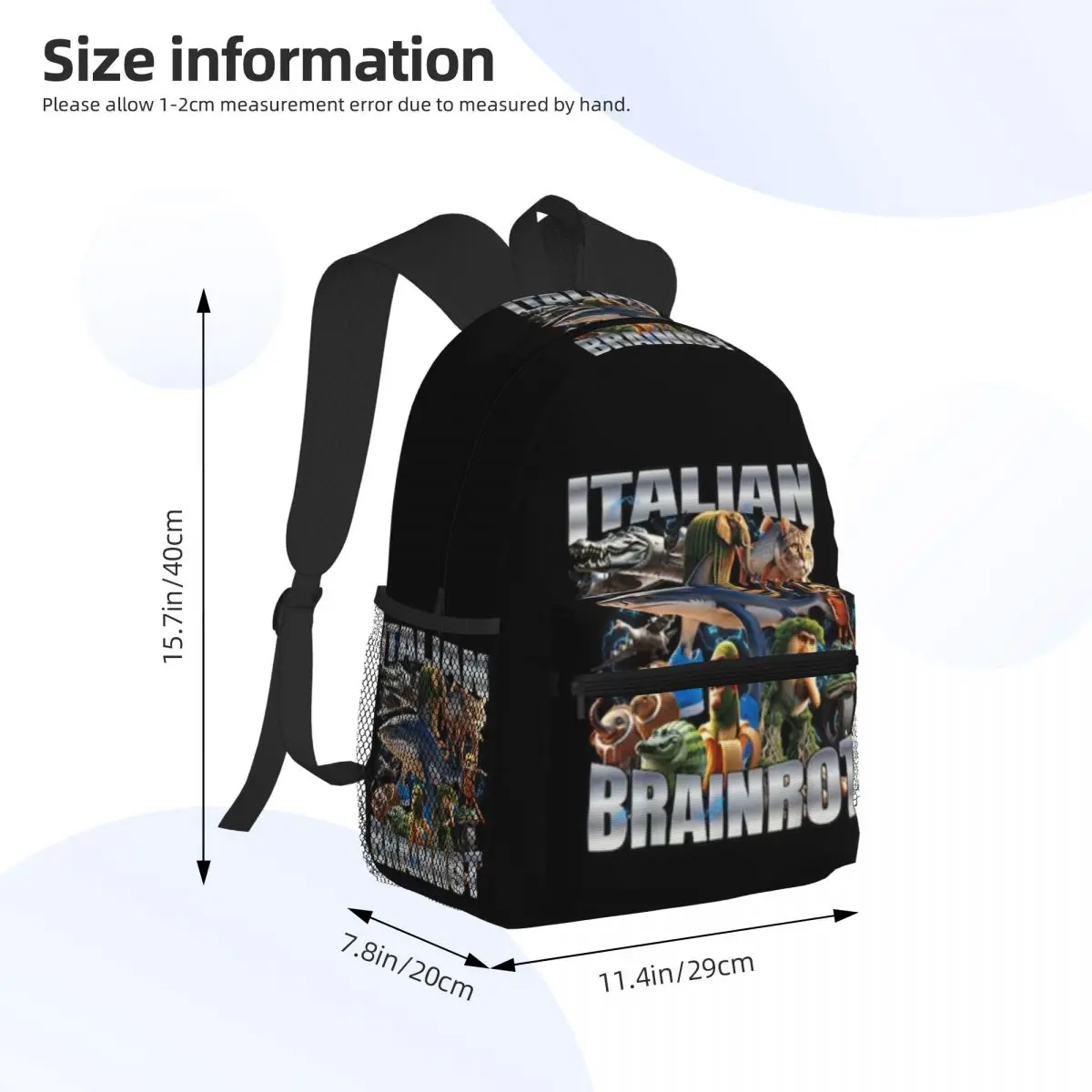 Plecak Szkolny Uczniowski Tung Tung Tung Sahur Bombardinocrocodilo Tralalelo Tralala Plecak Turystyczny Plecak Jednodniowy Torba na Książki Torby na Ramię