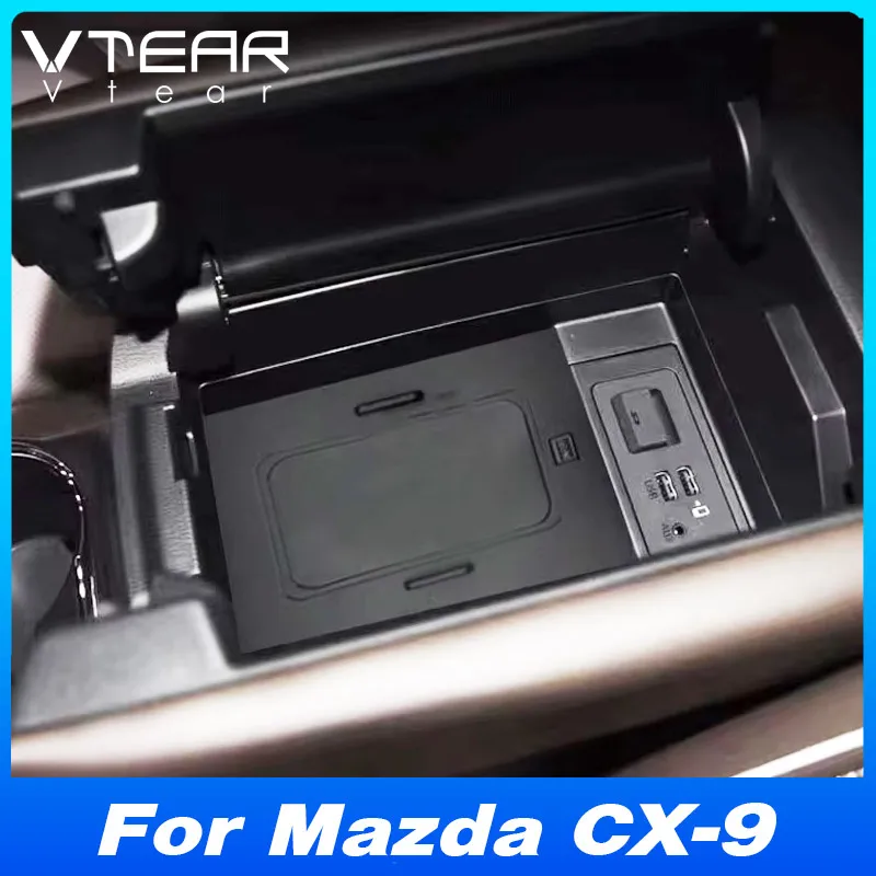 

For Mazda CX-9 CX9 Car Wireless Charger Fast Cell Phone Charging Plate Adapter Interior Modification Auto Accessories 2019-2024