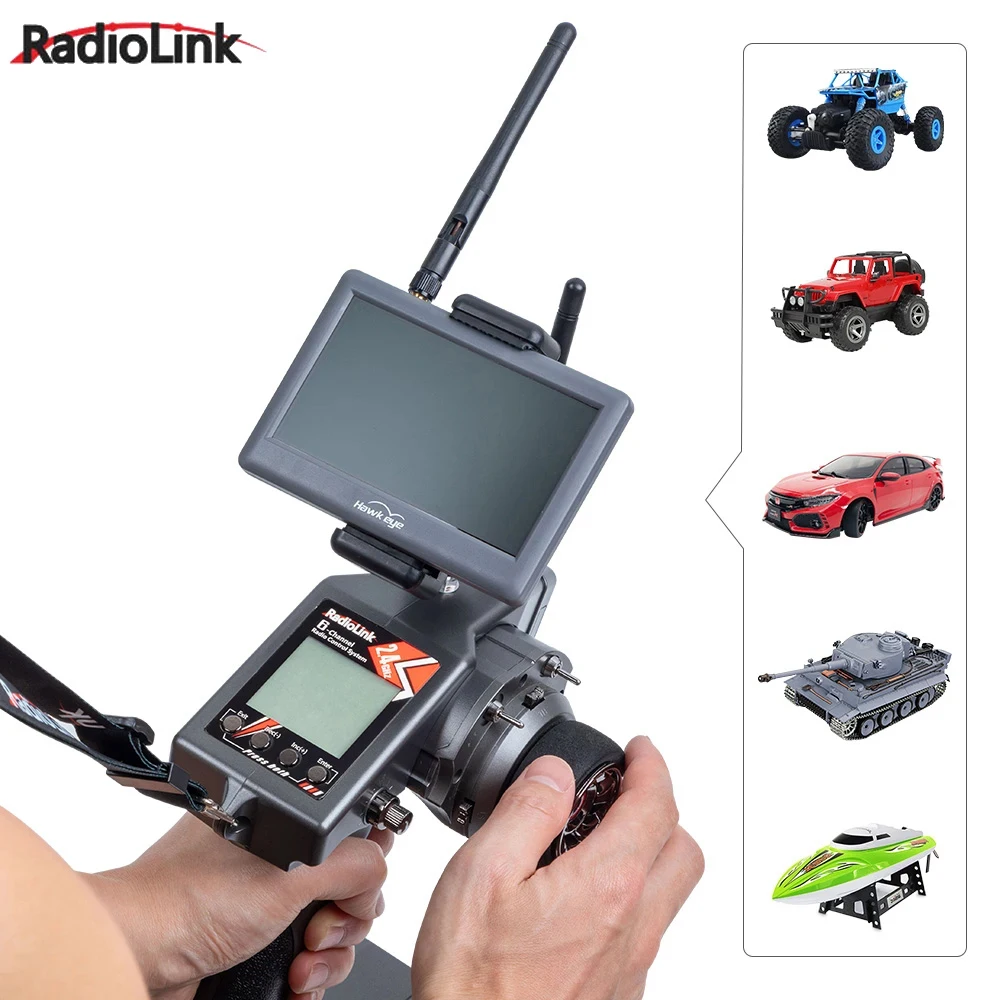 RadioLink RC6GS V2 2.4G 6CH RC Car Controller Transmitter+R6FG/R7FG Receiver With Gyro For RC Car Truck Wltoys Boat Toys