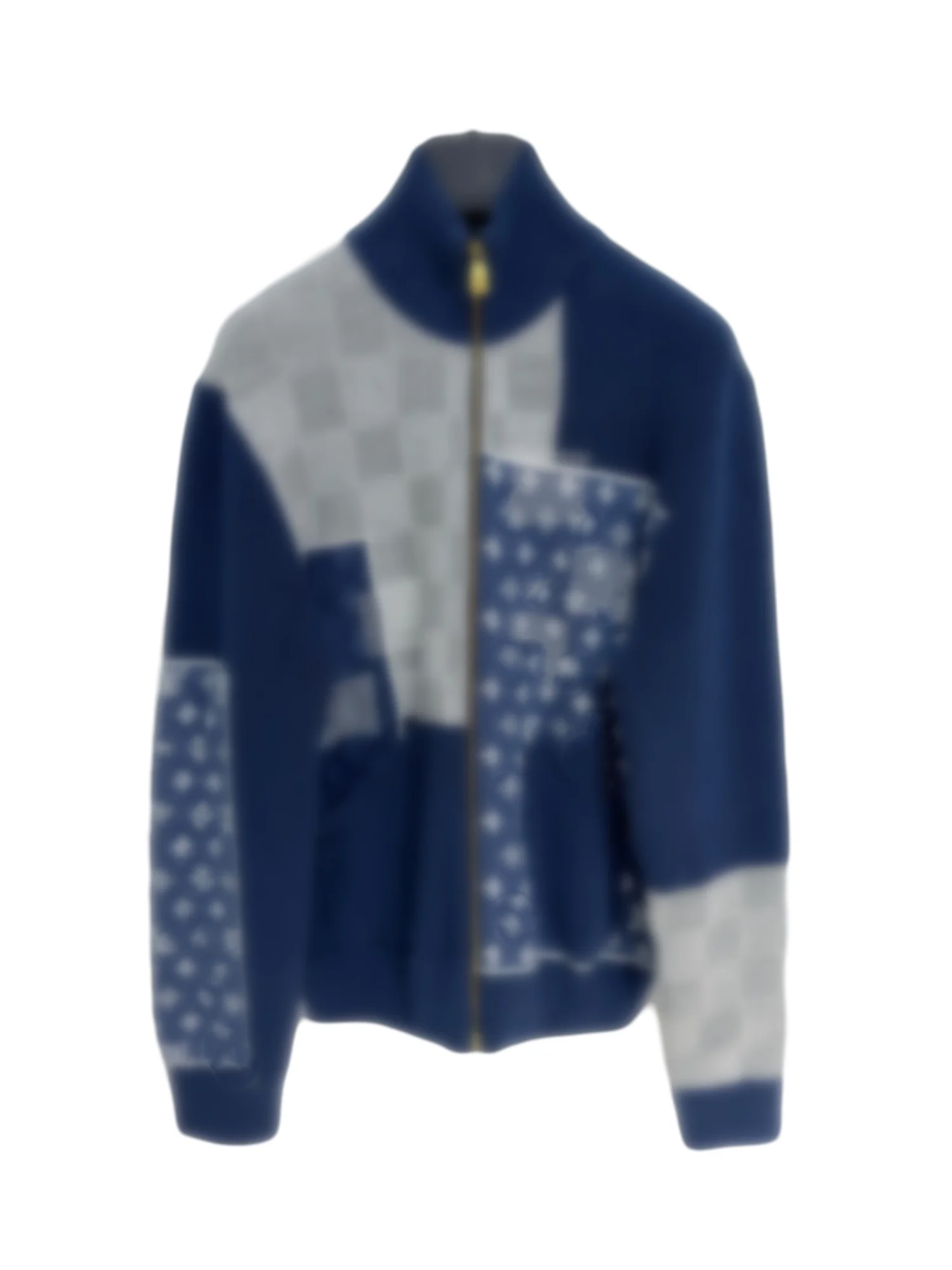 Faionable Plaid Color Blo Knitted Jaet ex Loose Fit Zipper Cardigan Autumn Winter New Arrival Chboard Pattern