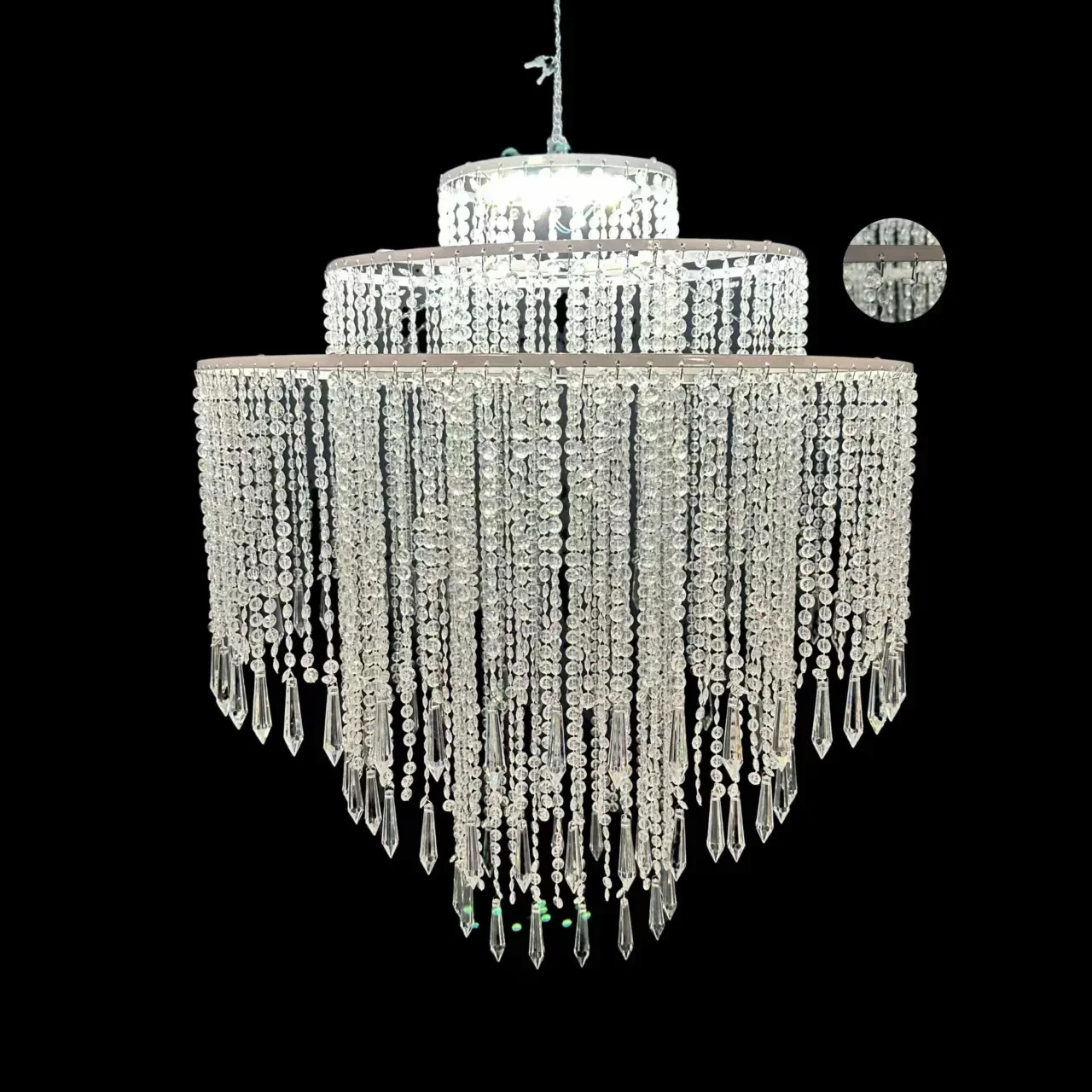 New wedding props wedding chandelier finished one pull forming acrylic wrought iron ceiling hotel auditorium stage