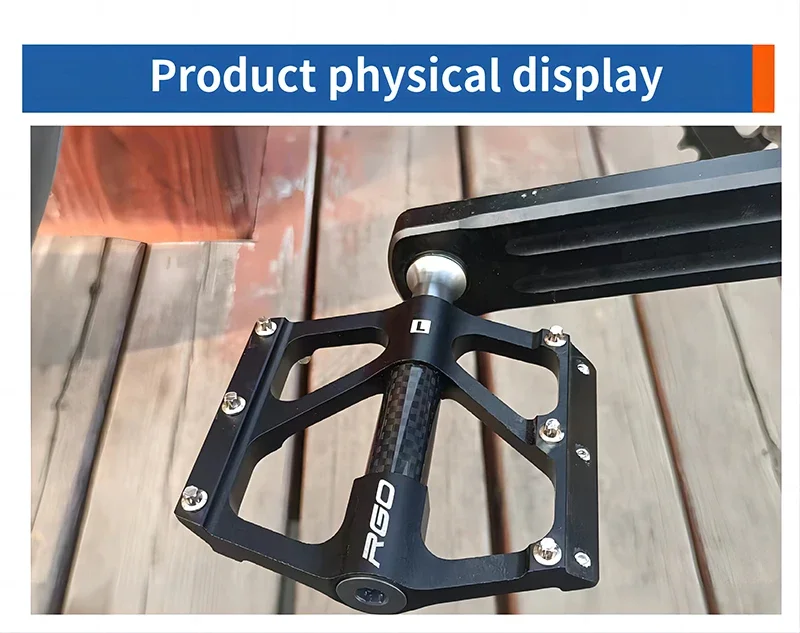RGO Carbon Faser Pedal Rennrad Pedal 3-Lager Aluminium Legierung Anti-skid Mountainbike Pedal Fahrrad Zubehör – Detail 9