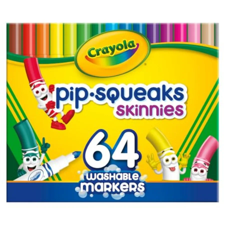

Pip-Squeaks Skinnies Washable Markers 64ct,Mini Markers for,Coloring Markers, Craft Supplies, Holiday Gift, 3+
