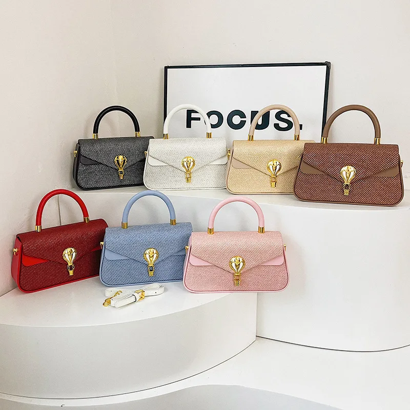 

New Fashionable Lizard Pattern Handbag Simple Small Square Bag Casual Versatile Single Shoulder Oblique Span Bag