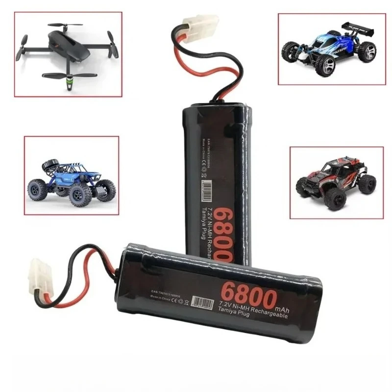 7.2V 6800mAh NiMH Replacement RC Battery with Tamiya Discharge Connector for RC Toys Racing Cars Boat Aircraft