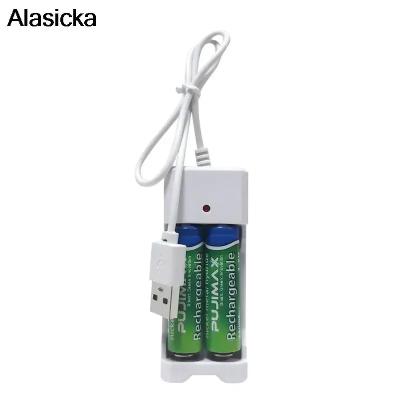 2 slots Battery Charger For AA/AAA Rechargeable Batteries Charger USB For remote control microphone camera With USB cable