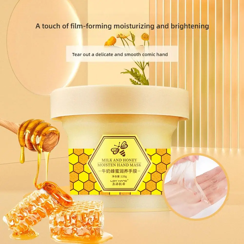 Milk Honey Moisturizing Hand Wax Mask Tearable Exfoliating Hand Tender Whitening Moisturizing Smoother Care R1F7