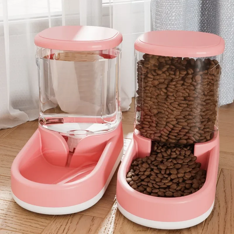 3.8L Large Capacity Cat Dog Food Bowl Water Bottle Pet Automatic Feeding Water Dispenser Mobile Storage Bucket Pet Supplies