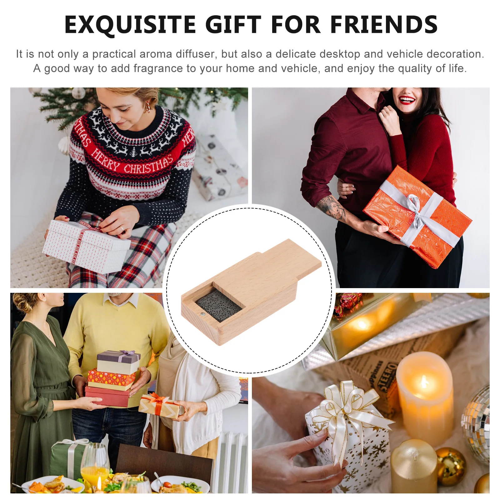 

1Set Portable Wooden Beech Incense Diffuser For Home Office Car Essential Oil Diffuser Lightweight Perfume