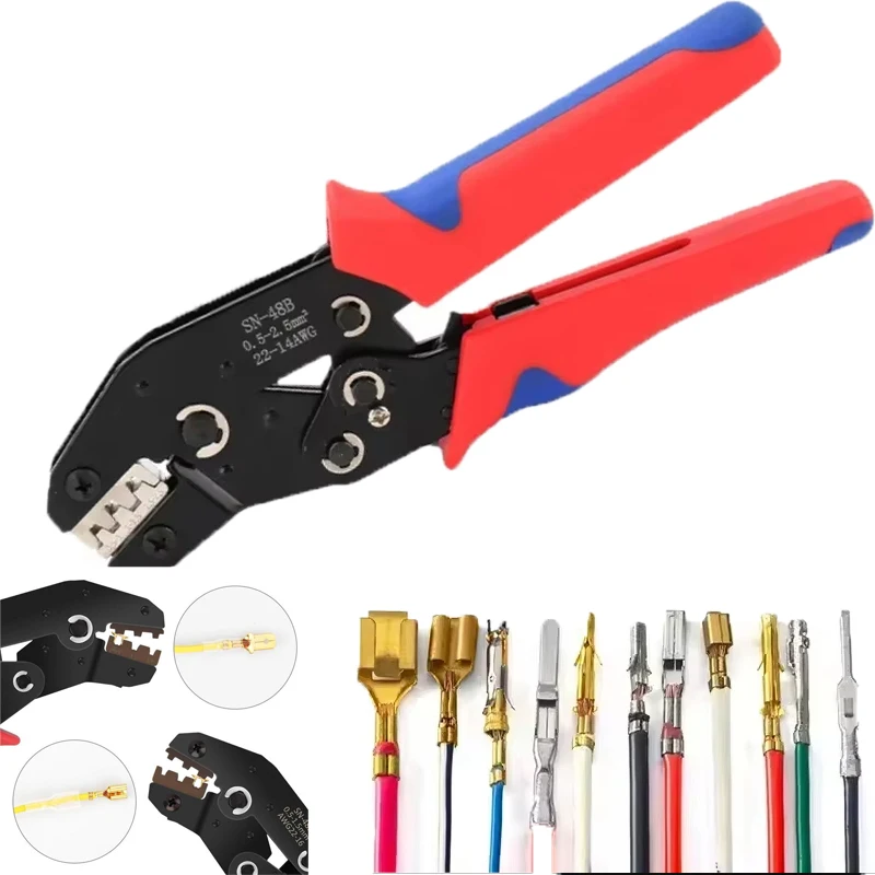 Crimping Tools SN-58B Pliers Interchangeable Jaw For XH2.54/DuPont2.54/2.8/4.8/6.3/ Non-Insulated/Ferrule Terminals Ratcheting