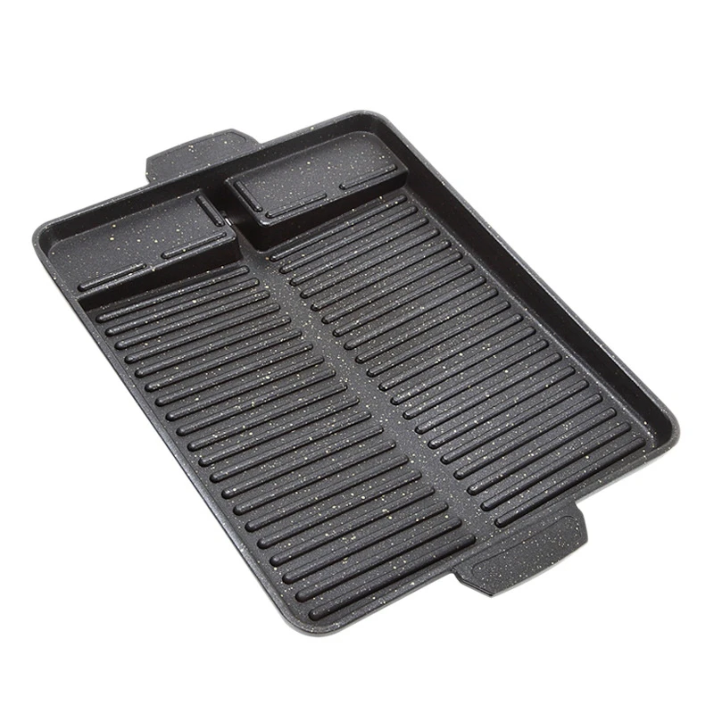 

Portable Korean BBQ Grill Pan Non-Stick Grill Plate Butane Gas Stove Cooker Party Picnic Terrace Beach Barbecue Tray