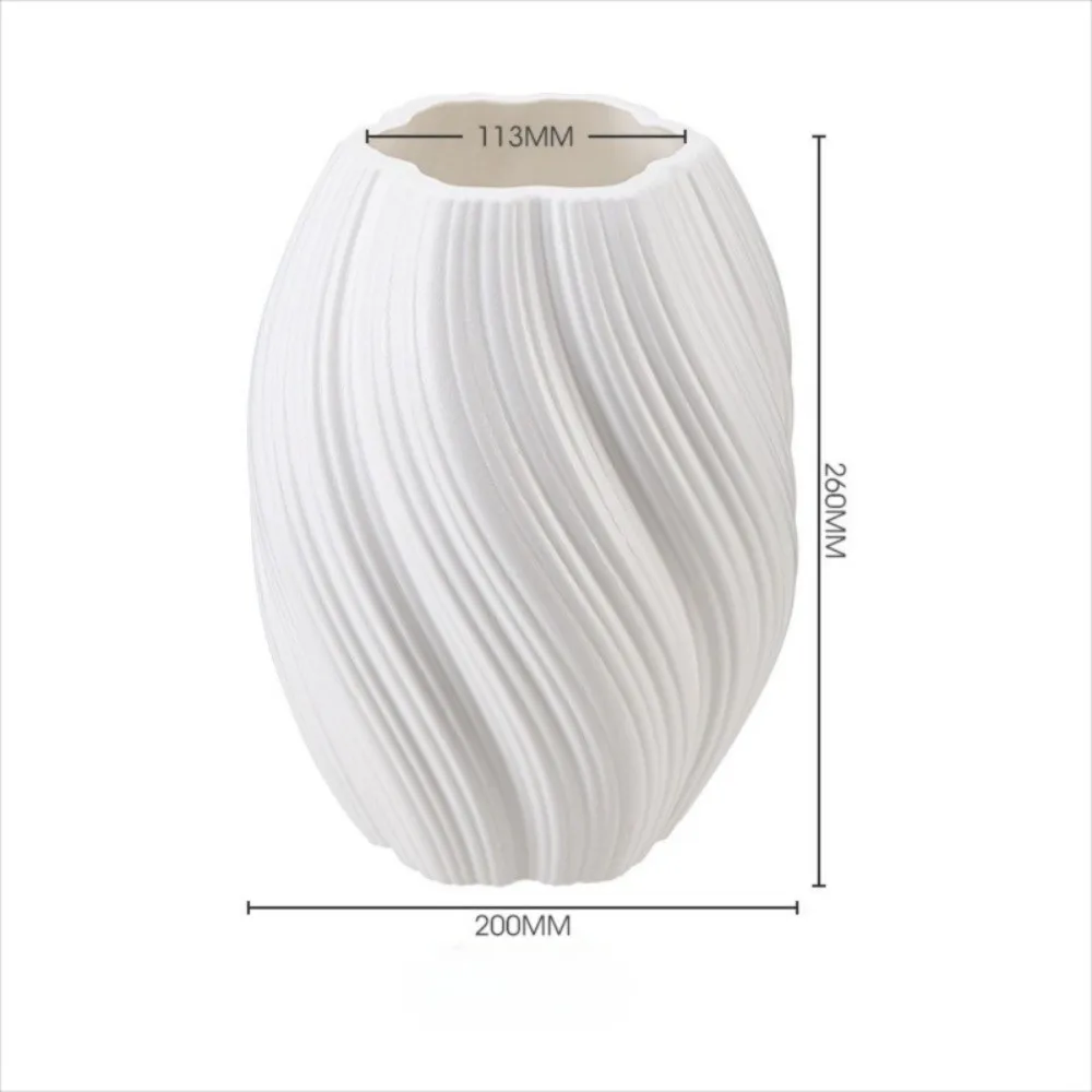 Vase en plastique de style nordique en forme de vague, blanc, décoration d'intérieur, arrangement floral, décoration haut de gamme, vase de centre de table
