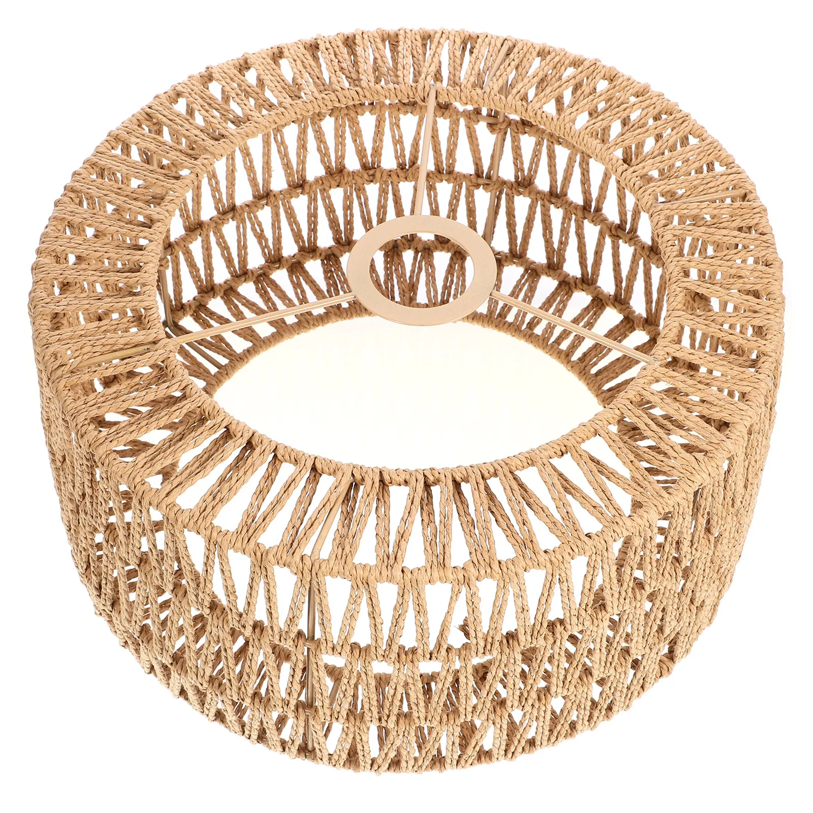 Rustic Straw Rope Lampshade Ceiling Lamp Cover Size L Woven Pendant Light Shade Replacement Vintage Light Cover for Home Hotel