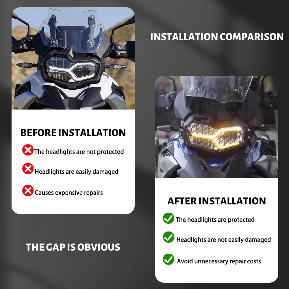 ل F900GS مغامرة 2024-2025 دراجة نارية عدسة المصباح الأمامي حامي F850GS ADV 2019-2023 إضاءة أمامية غطاء حماية GSA F900 F850