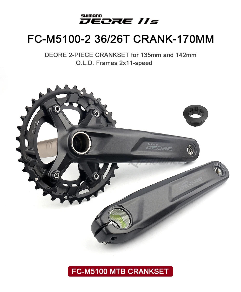 Shimano Deore M5100 Kurbelgarnitur 10/11-fach Mountainbike Fahrradkurbelgarnitur FC-M5100 170/175mm Kurbelsets Tretlager BB52 M500 M501 – Detail 11