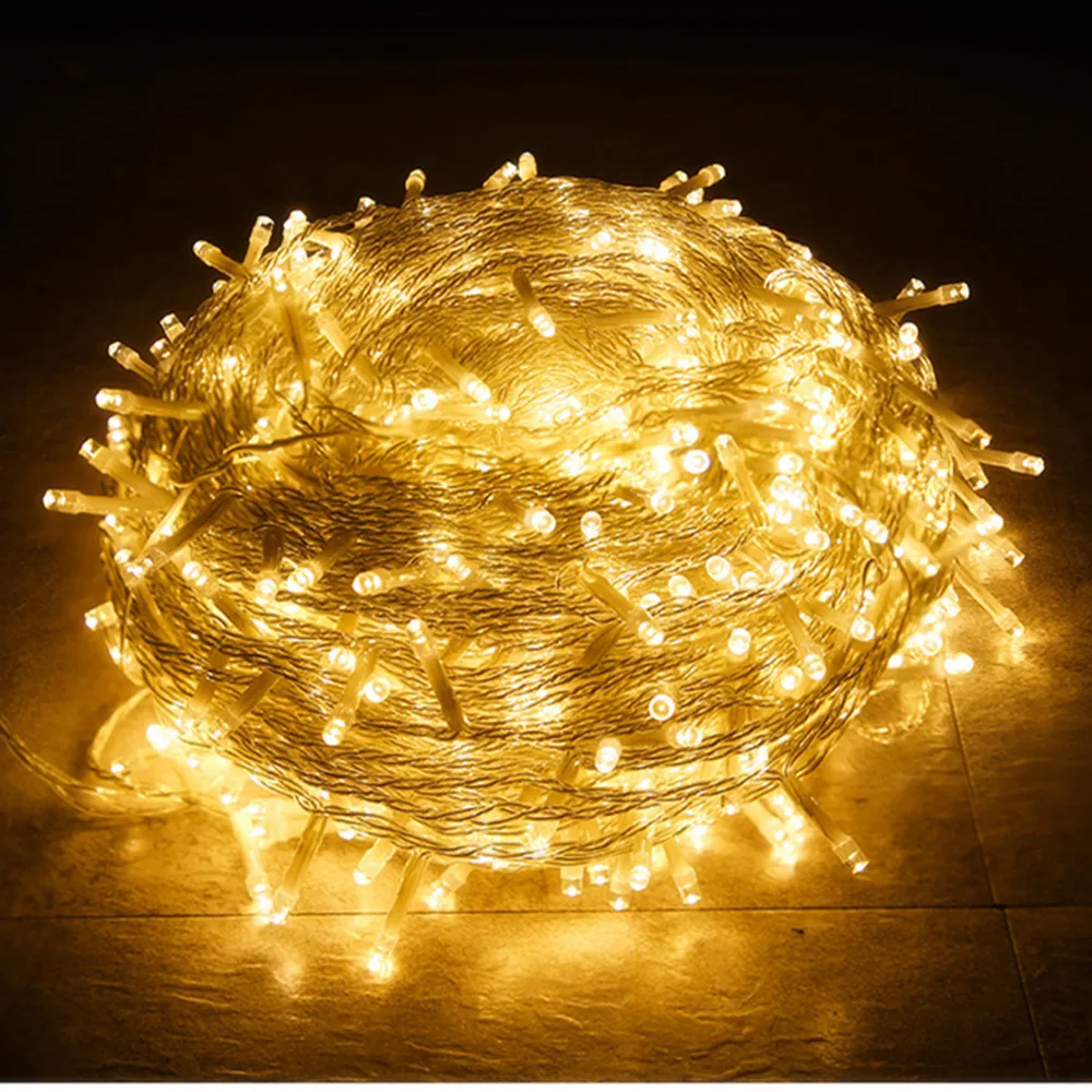 Guirlanda LED String Lights para decoração de festa, iluminação do casamento, lâmpada de árvore de Natal, fada luz, interior, exterior, interior, barras, 10m, 20m, 30m, 50m