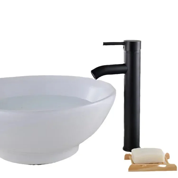 

Black Washbasin, Stainless Steel Bathroom Cabinet, Hot and Cold Water Faucet for Household Use